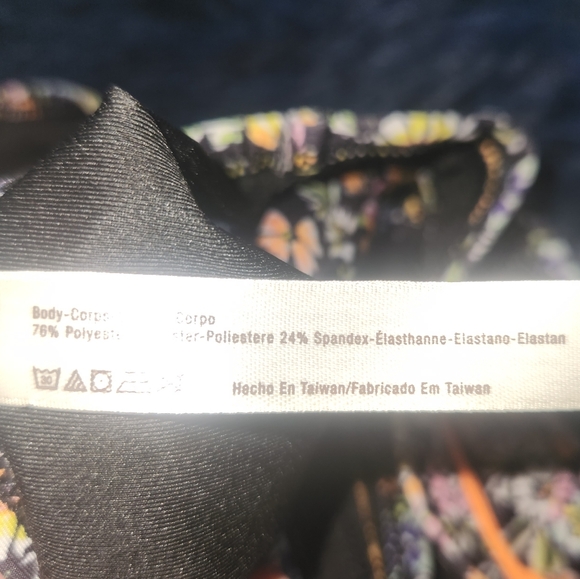 Free People FP Eden Performance One Piece Black Combo Neon Ditsy size medium - Picture 12 of 12